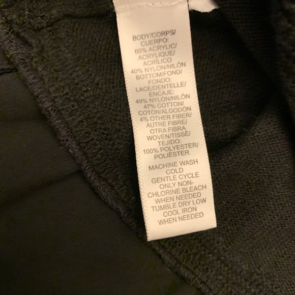 Loft Black 3/4 sleeve top lace overlay sz M - Picture 5 of 6